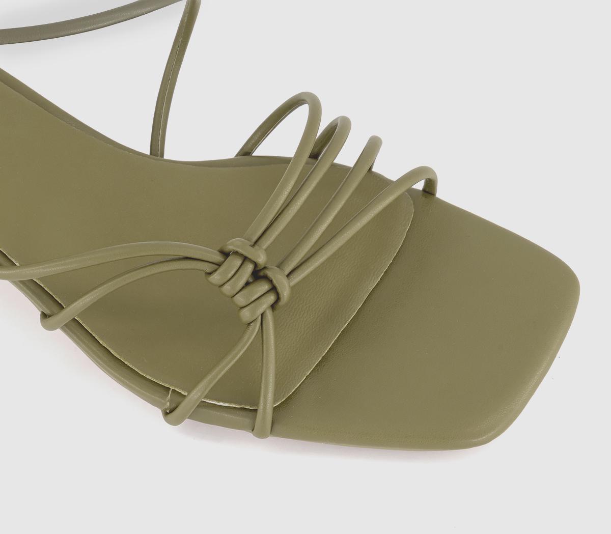 OFFICE Maria Knotted Block Heel Sandals OFFICE Maria Knotted Block Heel Sandals Khaki
