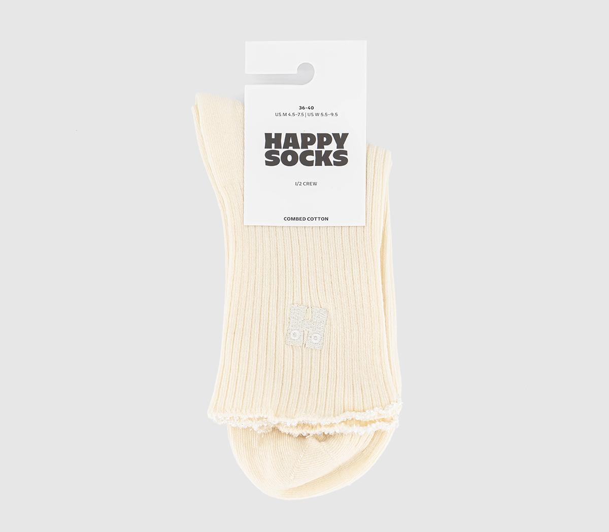 Happy SocksBeaded Scalloped Edge Crew Socks Happy SocksBeaded Scalloped Edge Crew SocksWhite