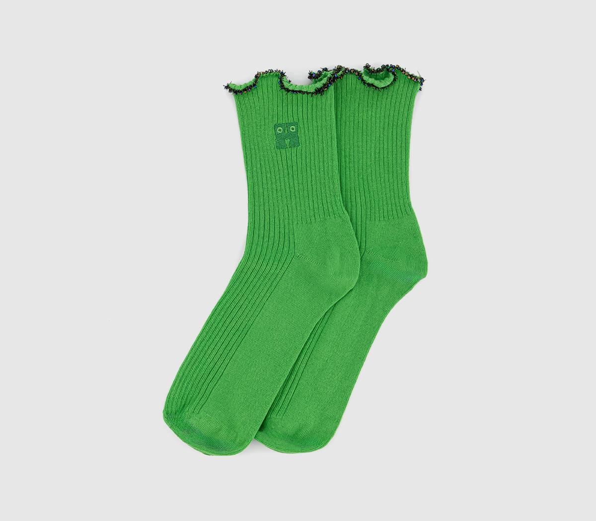 Happy SocksBeaded Scalloped Edge Crew Socks Happy SocksBeaded Scalloped Edge Crew SocksGreen