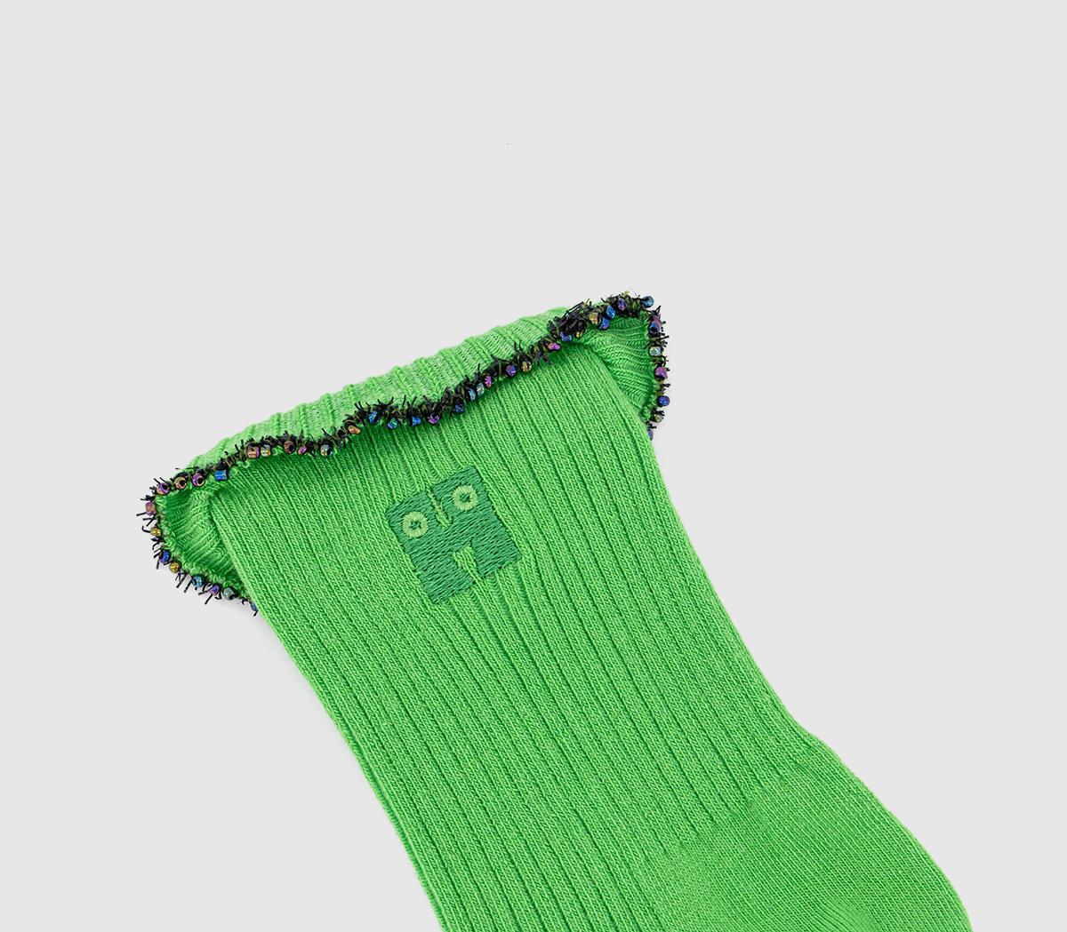Happy SocksBeaded Scalloped Edge Crew Socks Happy SocksBeaded Scalloped Edge Crew SocksGreen