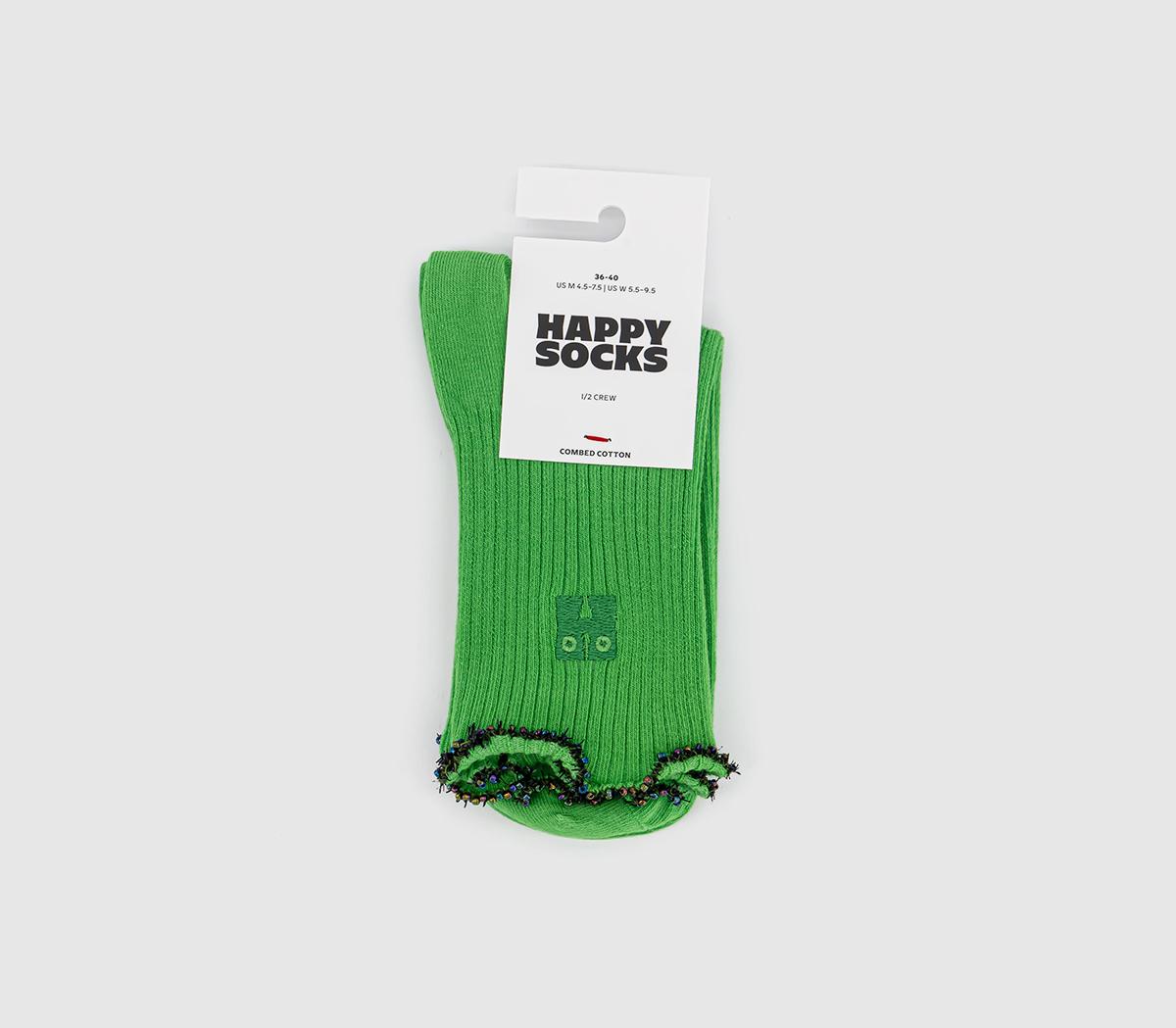 Happy SocksBeaded Scalloped Edge Crew Socks Happy SocksBeaded Scalloped Edge Crew SocksGreen