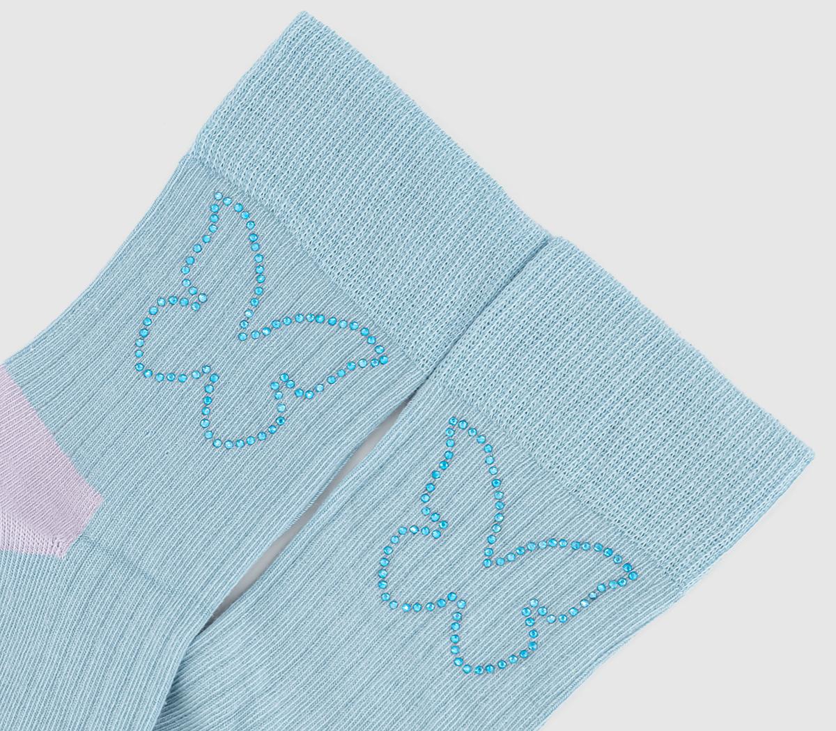 Happy SocksButterfly Rhinestone Crew Socks Happy SocksButterfly Rhinestone Crew SocksLight Blue