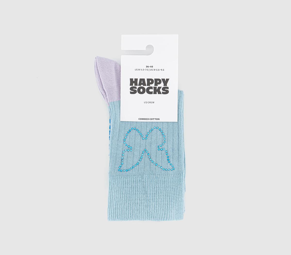 Happy SocksButterfly Rhinestone Crew Socks Happy SocksButterfly Rhinestone Crew SocksLight Blue