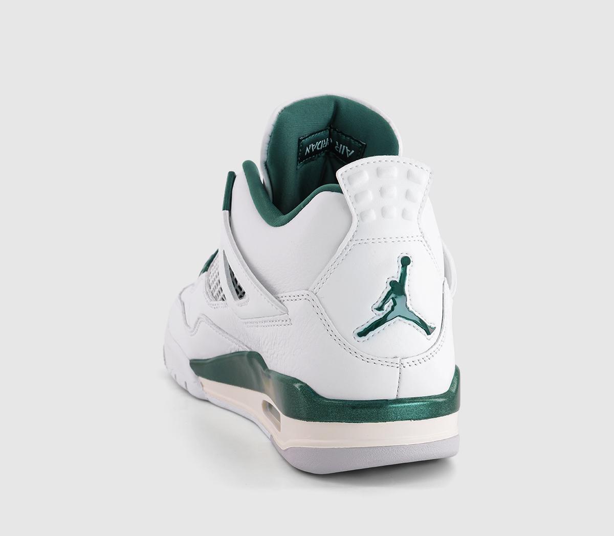 white and green jordan 4