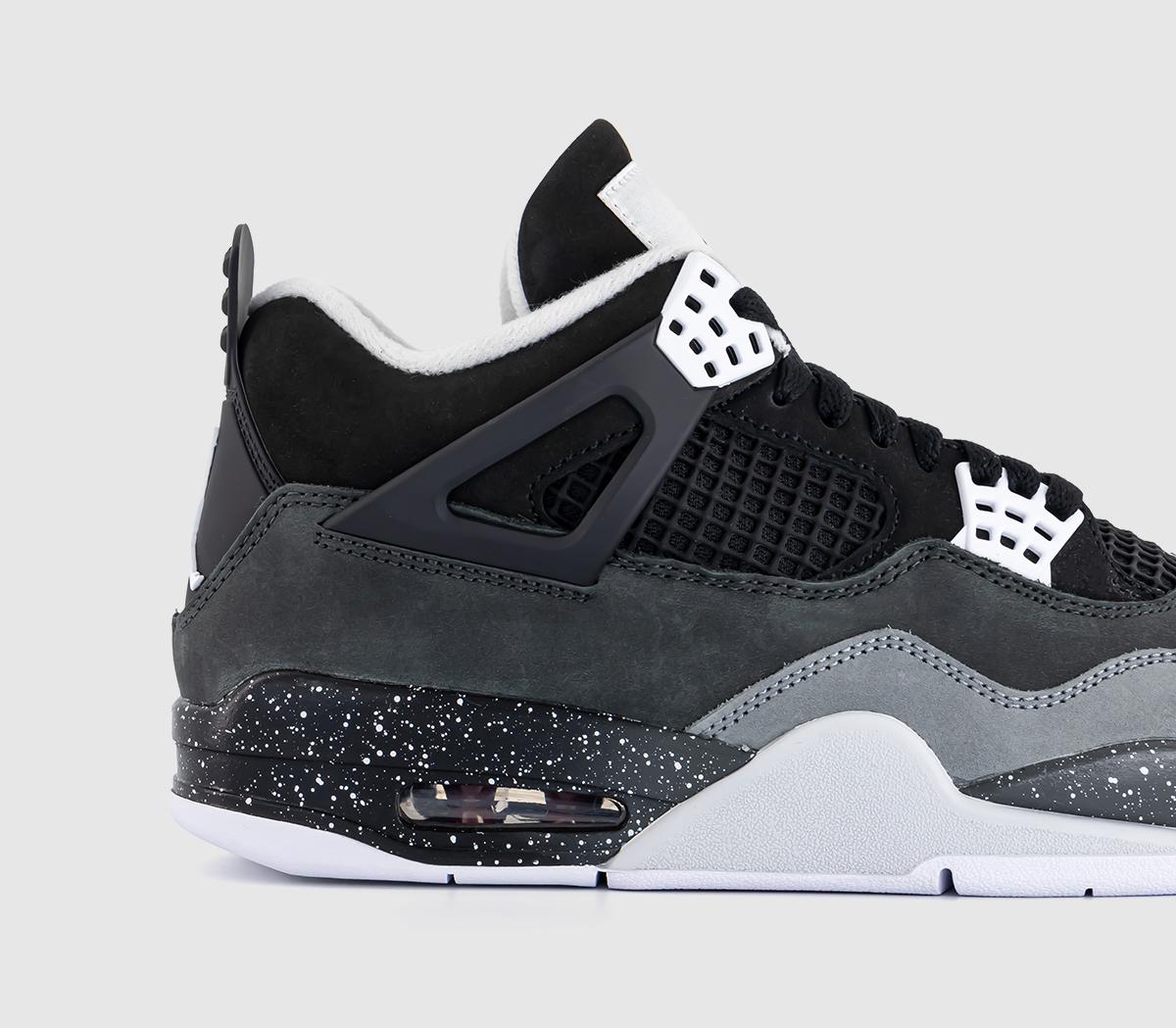 JordanAir Jordan 4 Retro Trainers Black White Anthracite Black