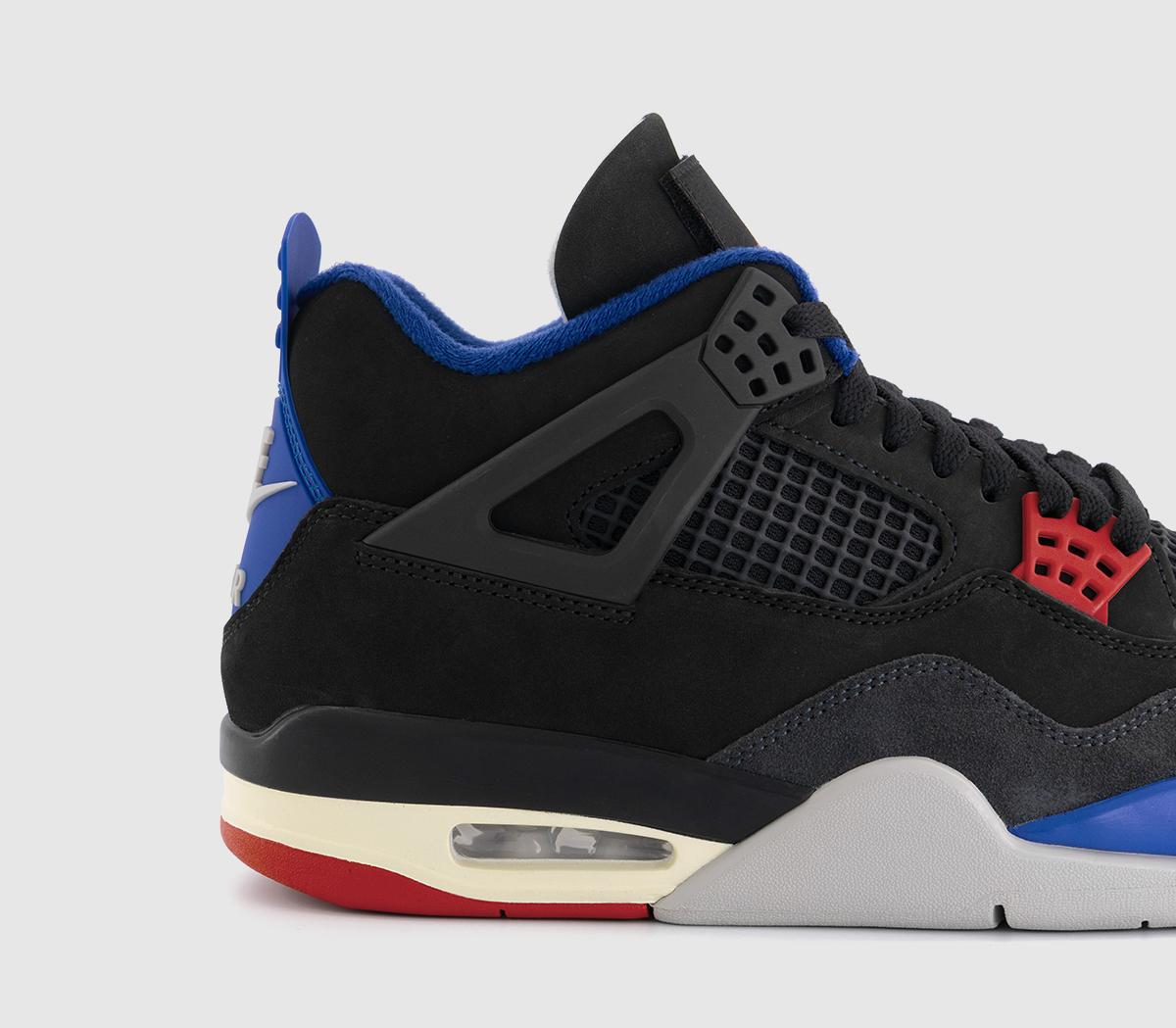 Jordan Air Jordan 4 Retro Black Fire Red Deep Royal Blue - Men's