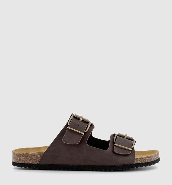 OFFICE Livingstone Double Strap Footbeds Sandals Brown