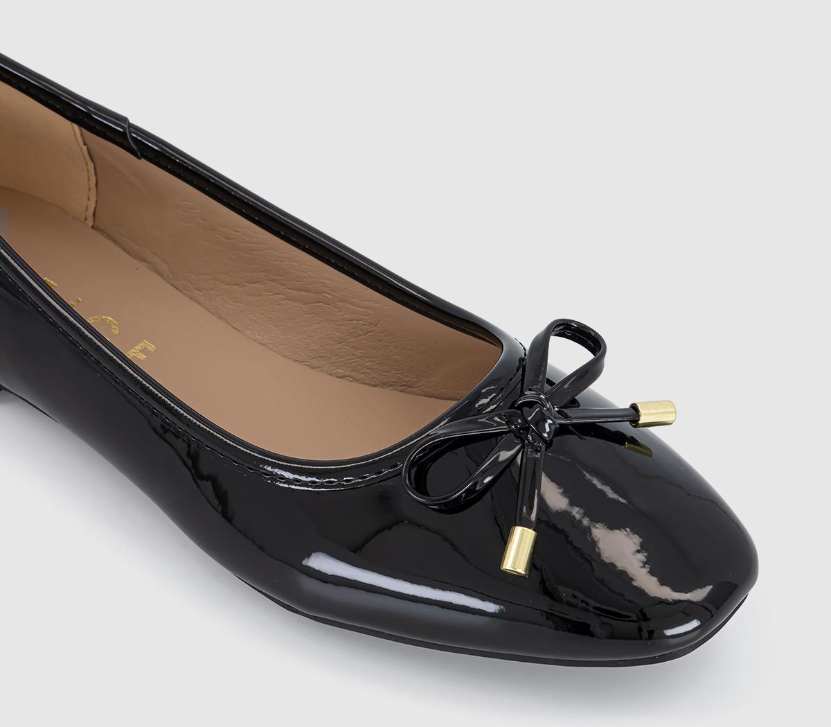 OFFICEFlora Bow Detail Ballet Pumps OFFICEFlora Bow Detail Ballet PumpsBlack Patent
