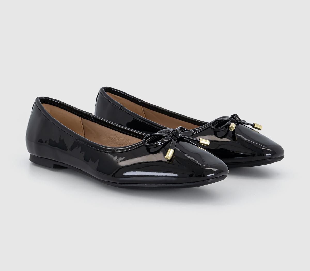 OFFICEFlora Bow Detail Ballet PumpsBlack Patent