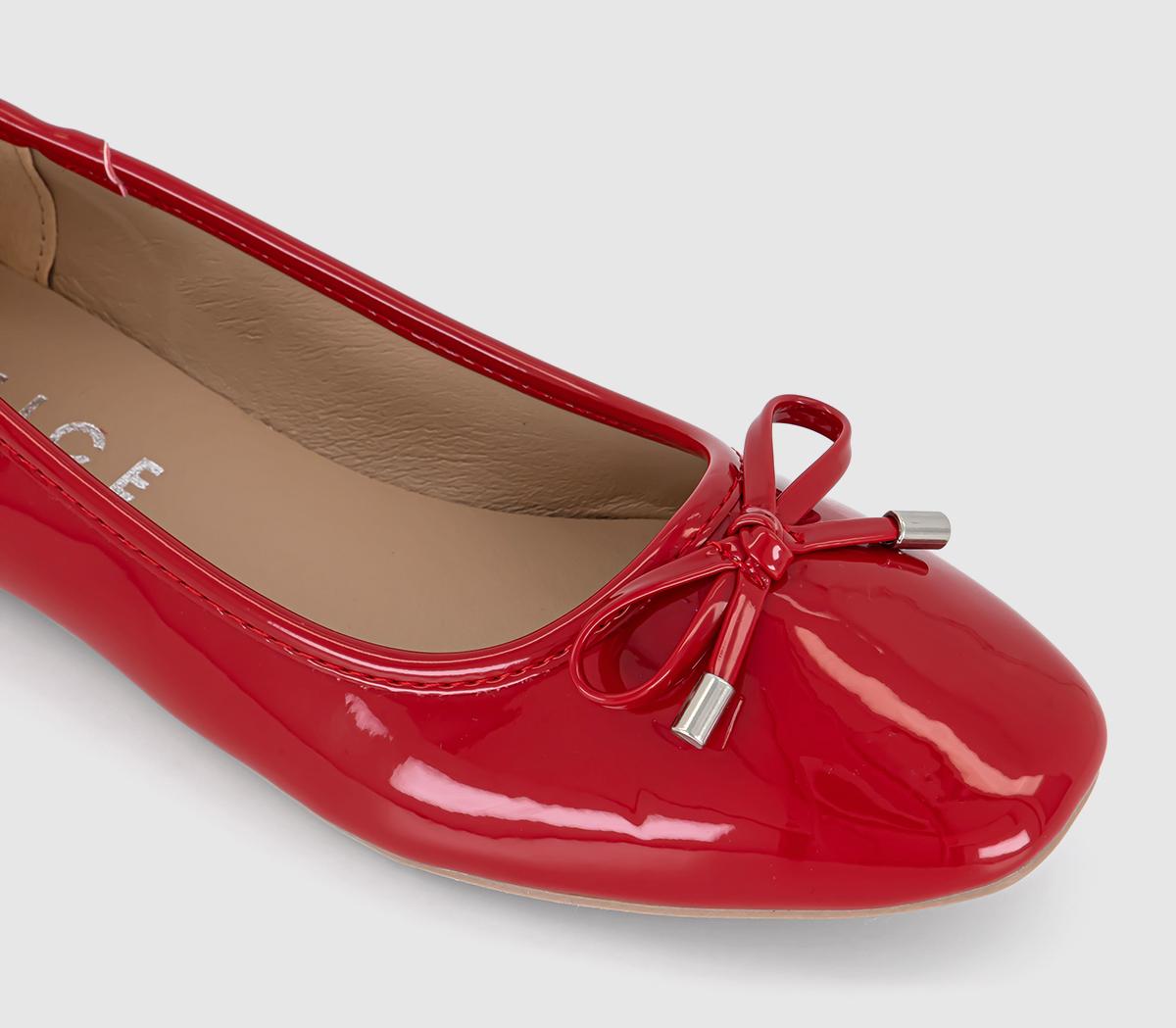 OFFICEFlora Bow Detail Ballet Pumps OFFICEFlora Bow Detail Ballet PumpsRed Patent