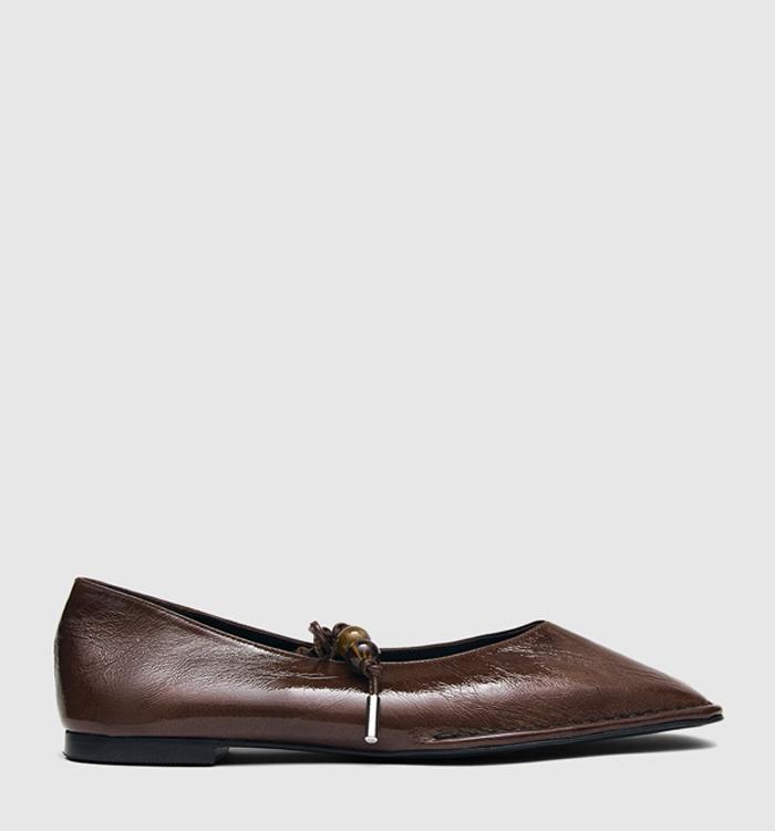 ALOHAS Sway Ballet Pumps Beads Rift Brown