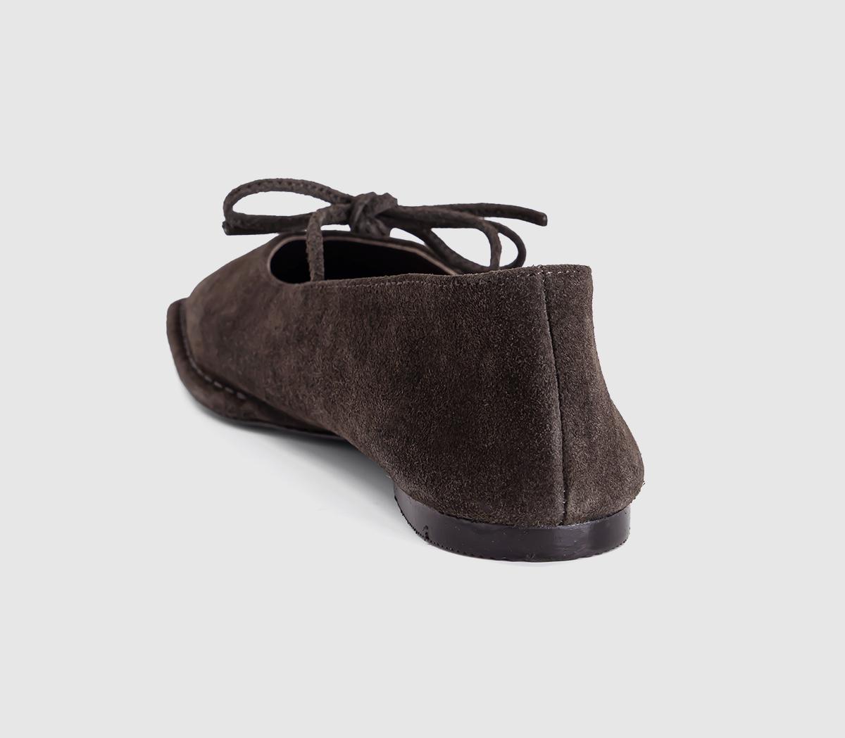 ALOHASSway Ballet PumpsCoffee Brown Suede