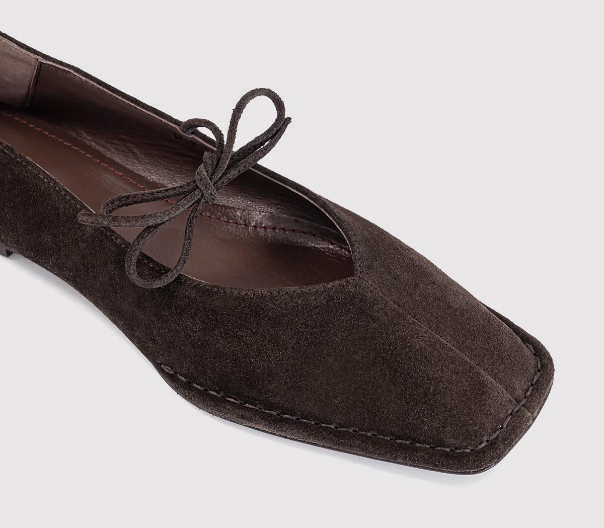 ALOHASSway Ballet PumpsCoffee Brown Suede