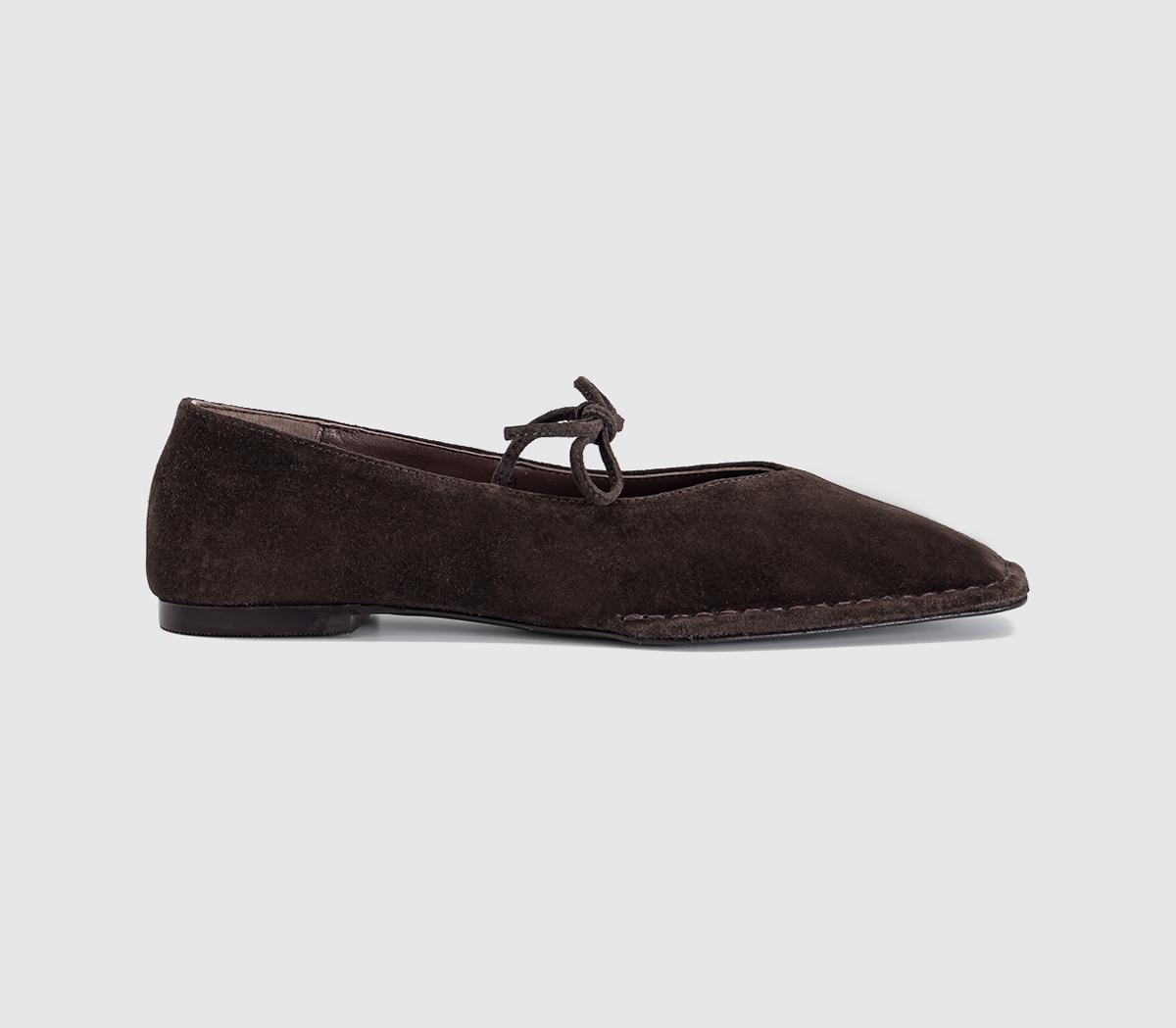 ALOHASSway Ballet PumpsCoffee Brown Suede