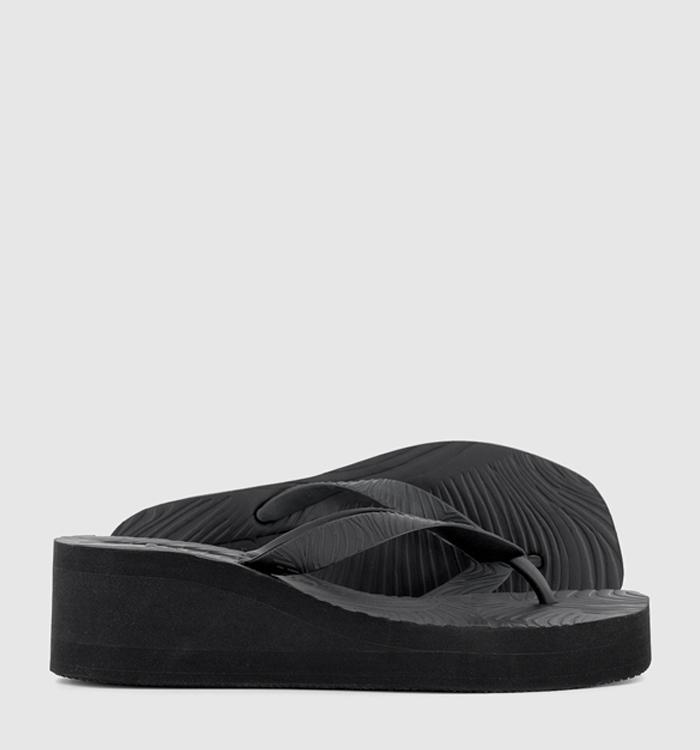 Sleepers Sleepers Tapered Platform Flip Flops Black