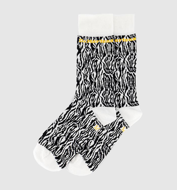 Dr. Martens Jacquard Zebra Socks Black White