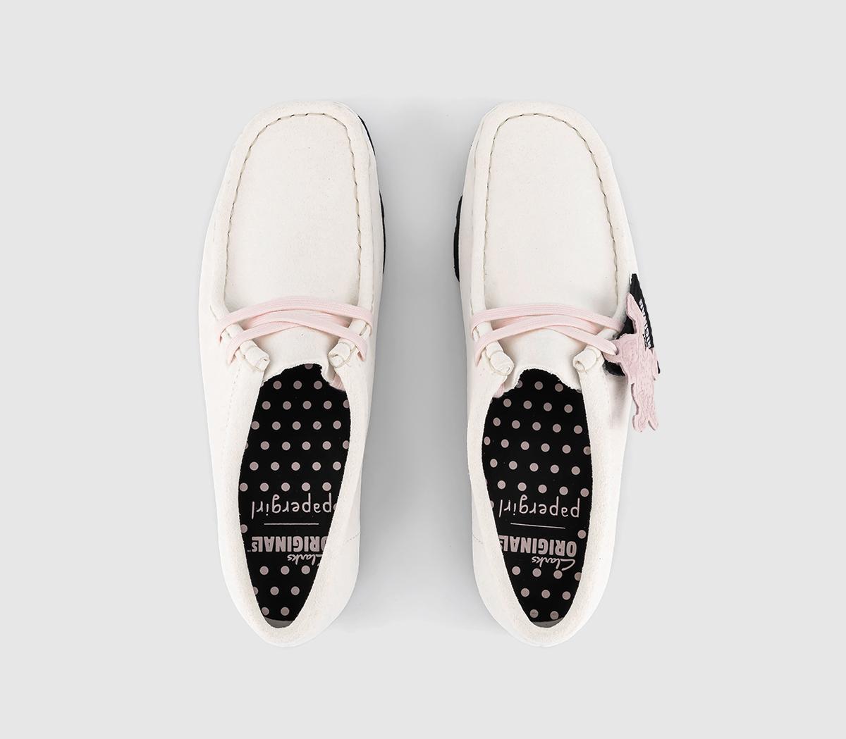 Clarks OriginalsPaper Girl WallabeesWhite Black