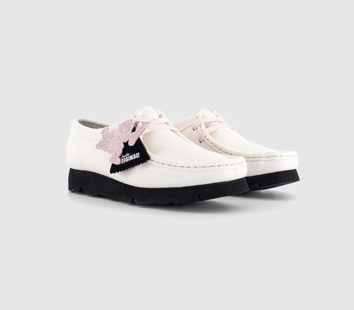 Clarks Originals Paper Girl Wallabees White Black - Women's Flats