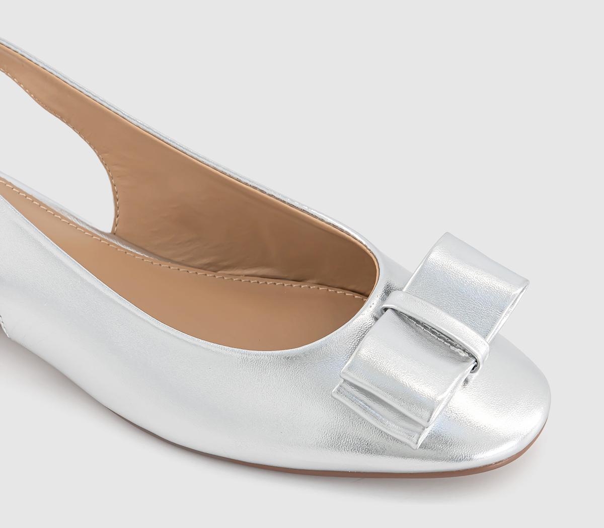 OFFICEFiesta Bow Slingback Ballet Pumps OFFICEFiesta Bow Slingback Ballet PumpsSilver Patent