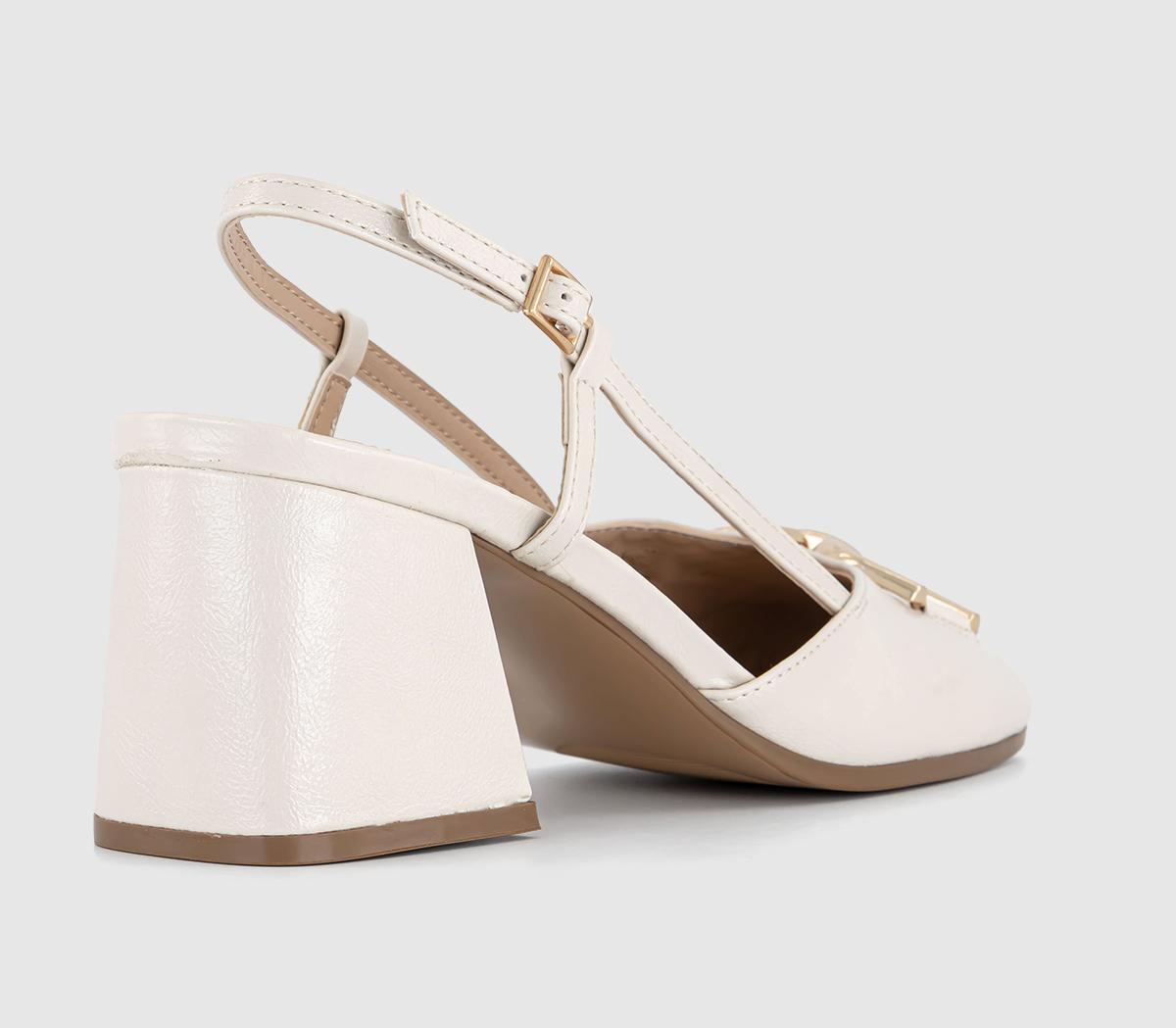 OFFICE Marnie Snaffle Trim Sling Court Heels Off White - Mid Heels