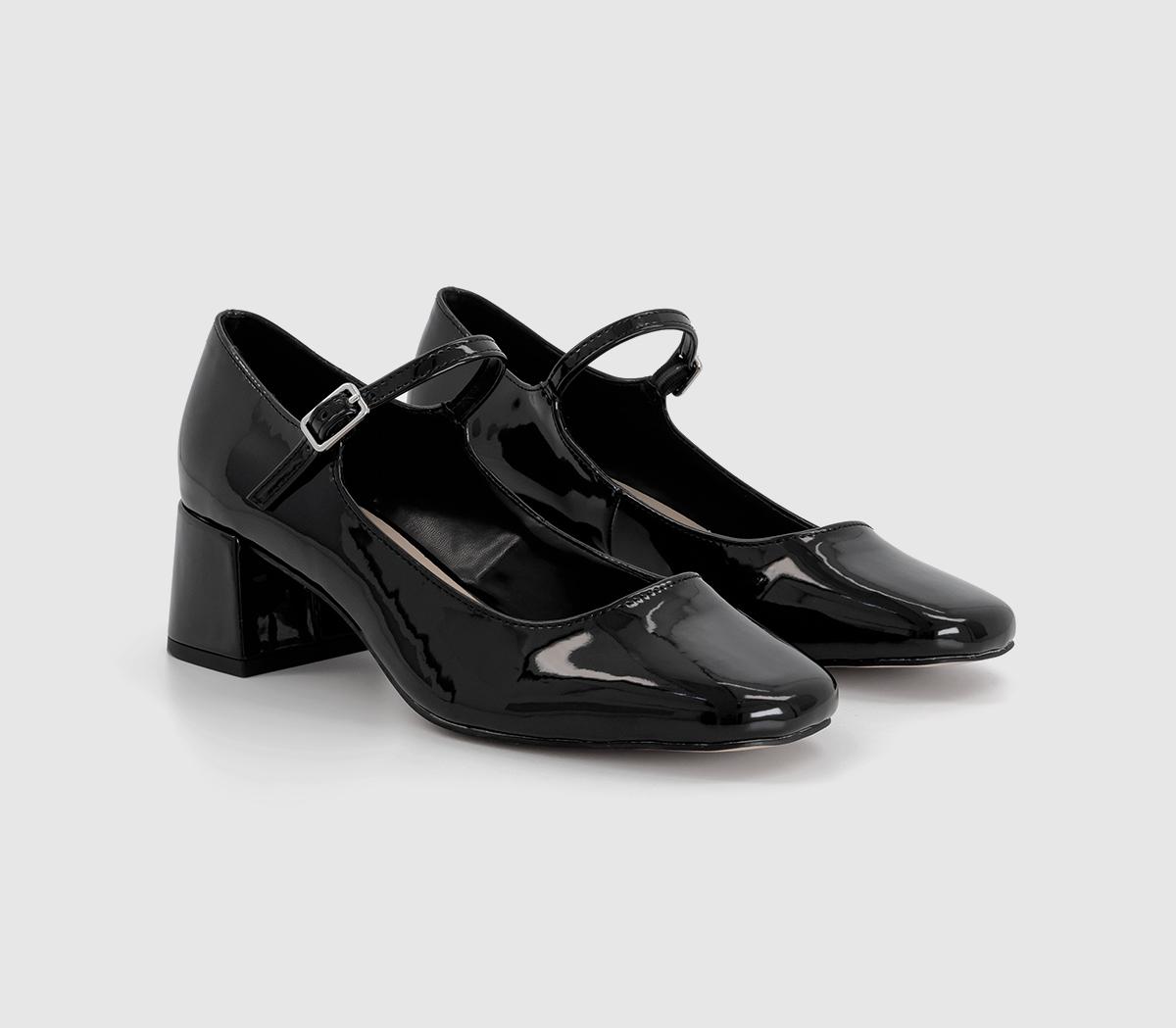 OFFICEMagnolia Single Strap Mary Jane Block Heels OFFICEMagnolia Single Strap Mary Jane Block HeelsBlack Patent
