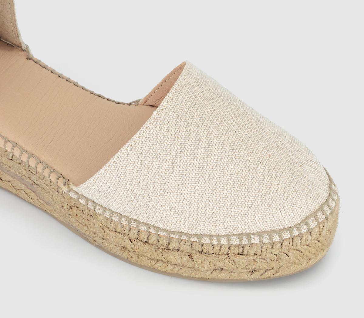 Gaimo for OFFICEAtlas- Flat Ankle Tie Sandals Gaimo for OFFICEAtlas- Flat Ankle Tie SandalsCream Canvas