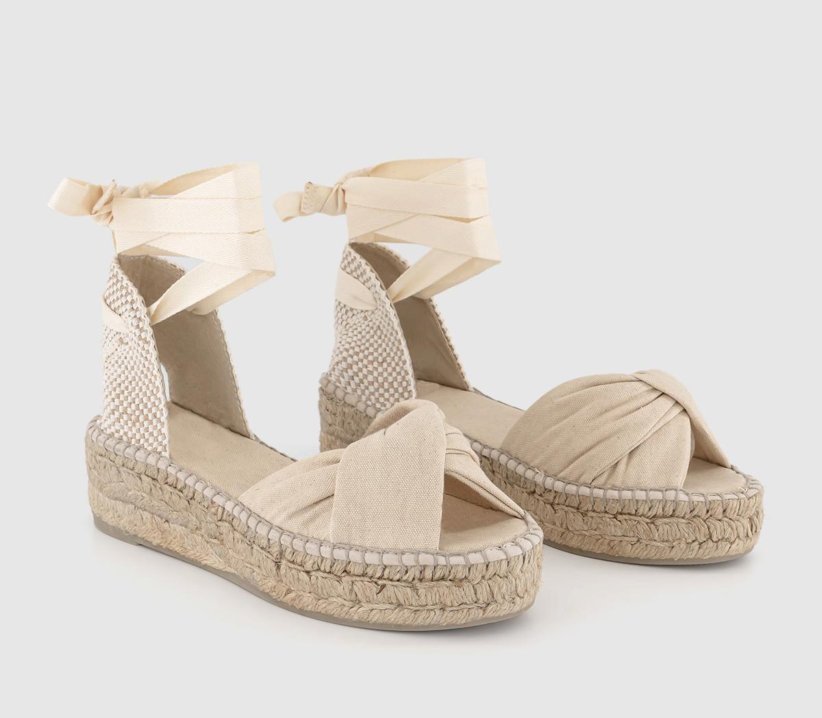 Gaimo for OFFICETango Twisted Platform SandalsCream Canvas