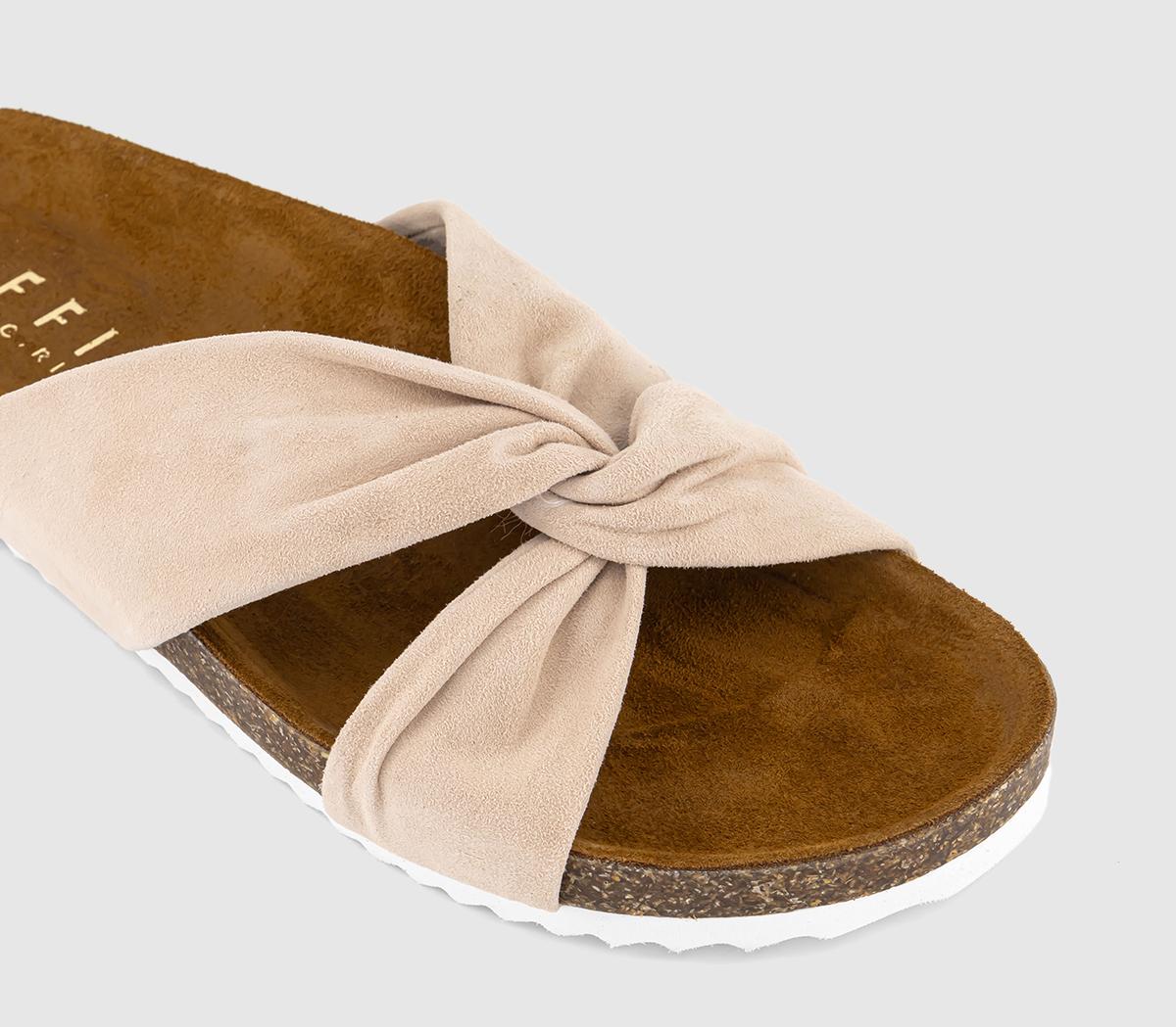 OFFICESustain Twist Knot Footbed Sandal OFFICESustain Twist Knot Footbed SandalLight Beige Suede