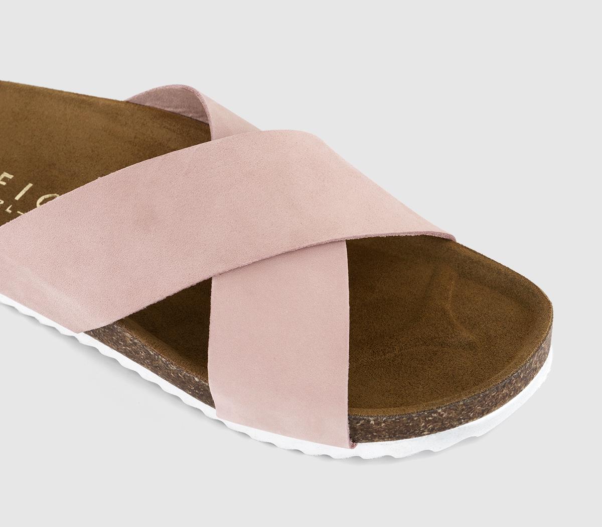 OFFICESugar Cross Strap Footbed Sandals OFFICESugar Cross Strap Footbed SandalsBlush Nubuck
