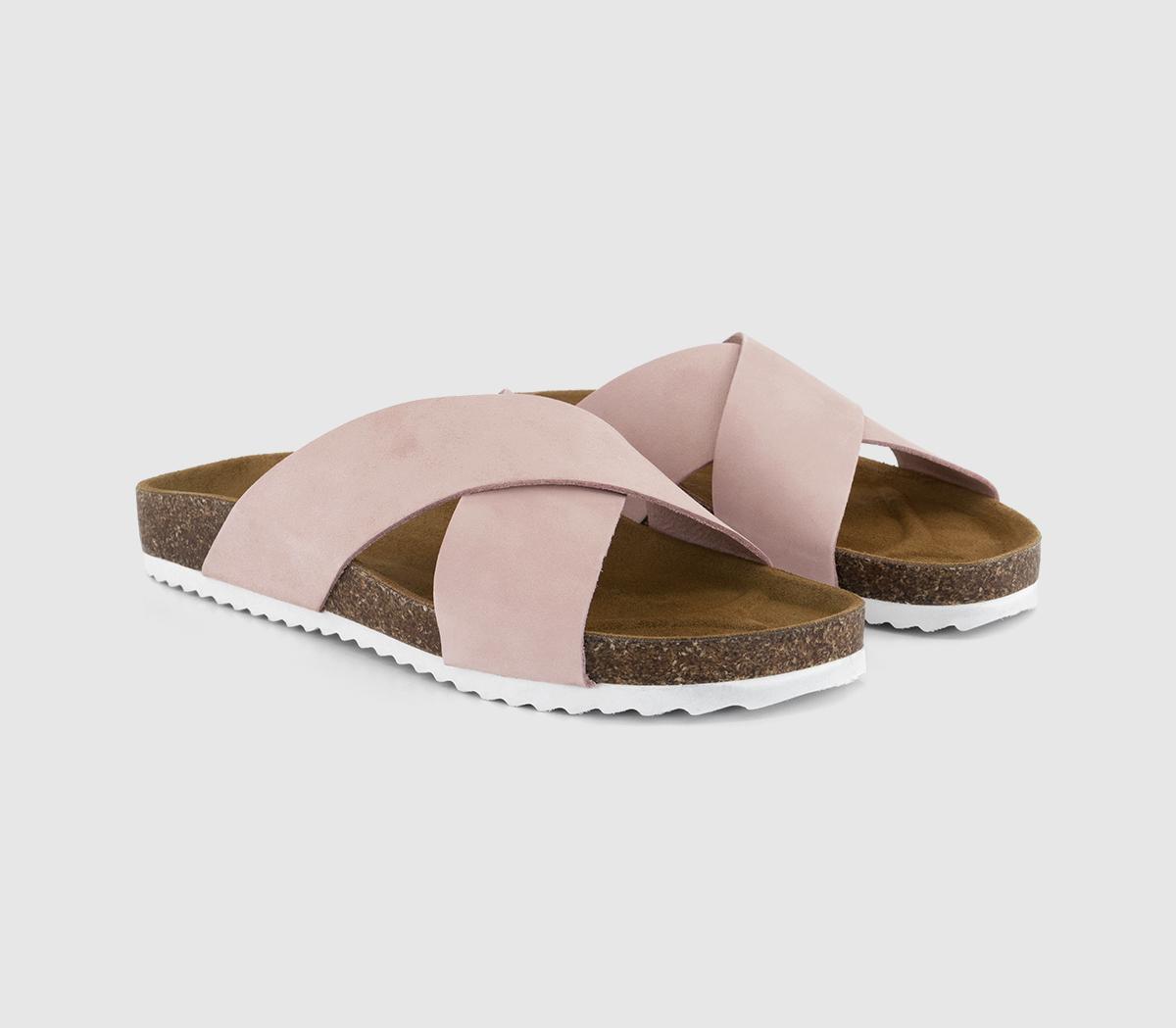 OFFICESugar Cross Strap Footbed Sandals OFFICESugar Cross Strap Footbed SandalsBlush Nubuck