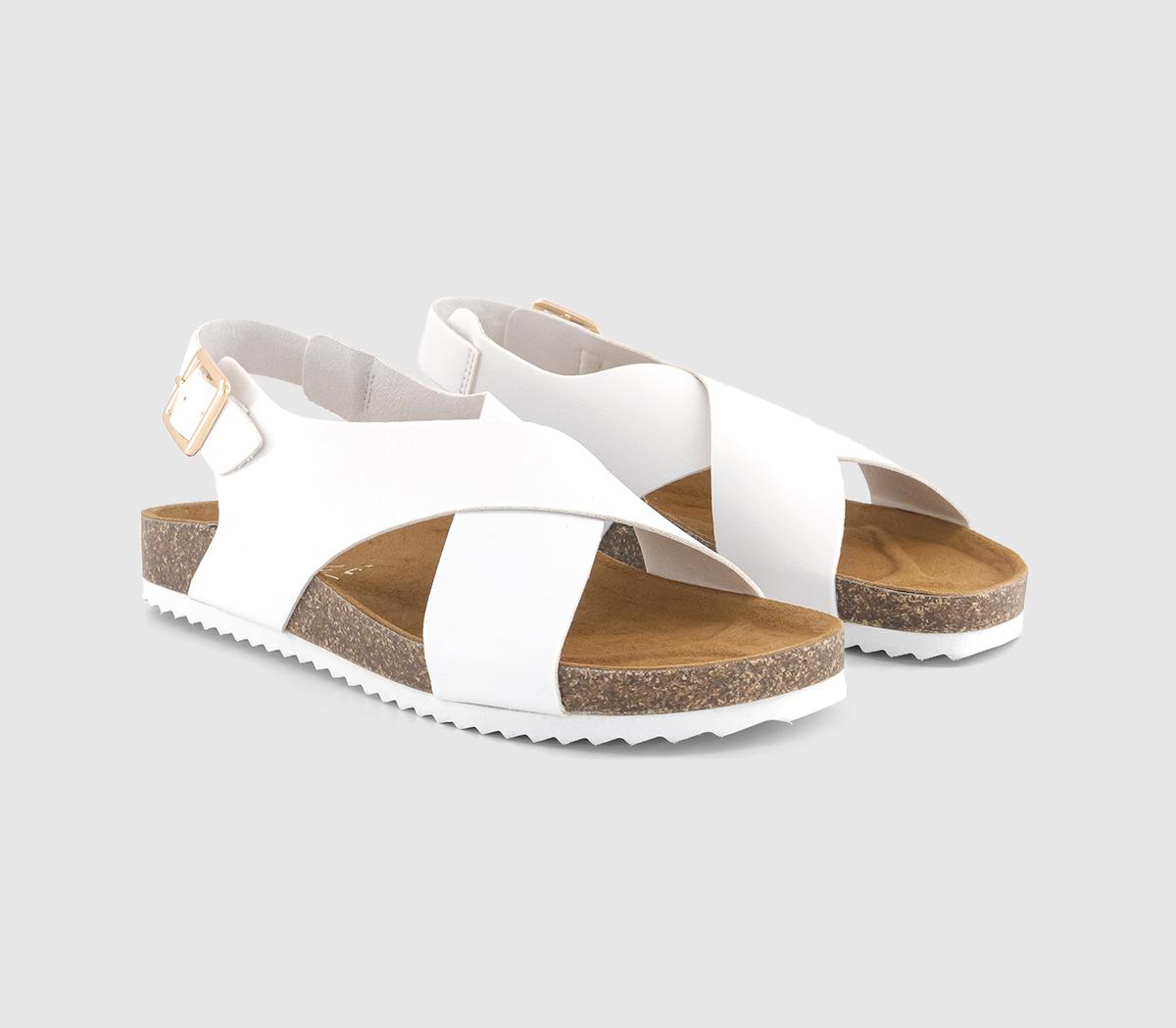 OFFICE Siesta Cross Over Slingback Footbed Sandals White - Women’s Sandals