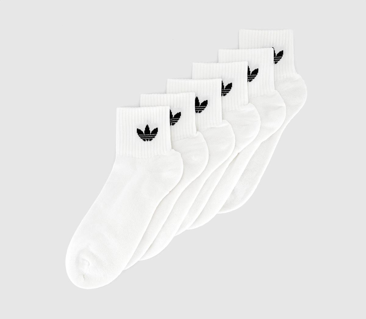 adidasMid Ankle Crew Socks 6 PackWhite Black