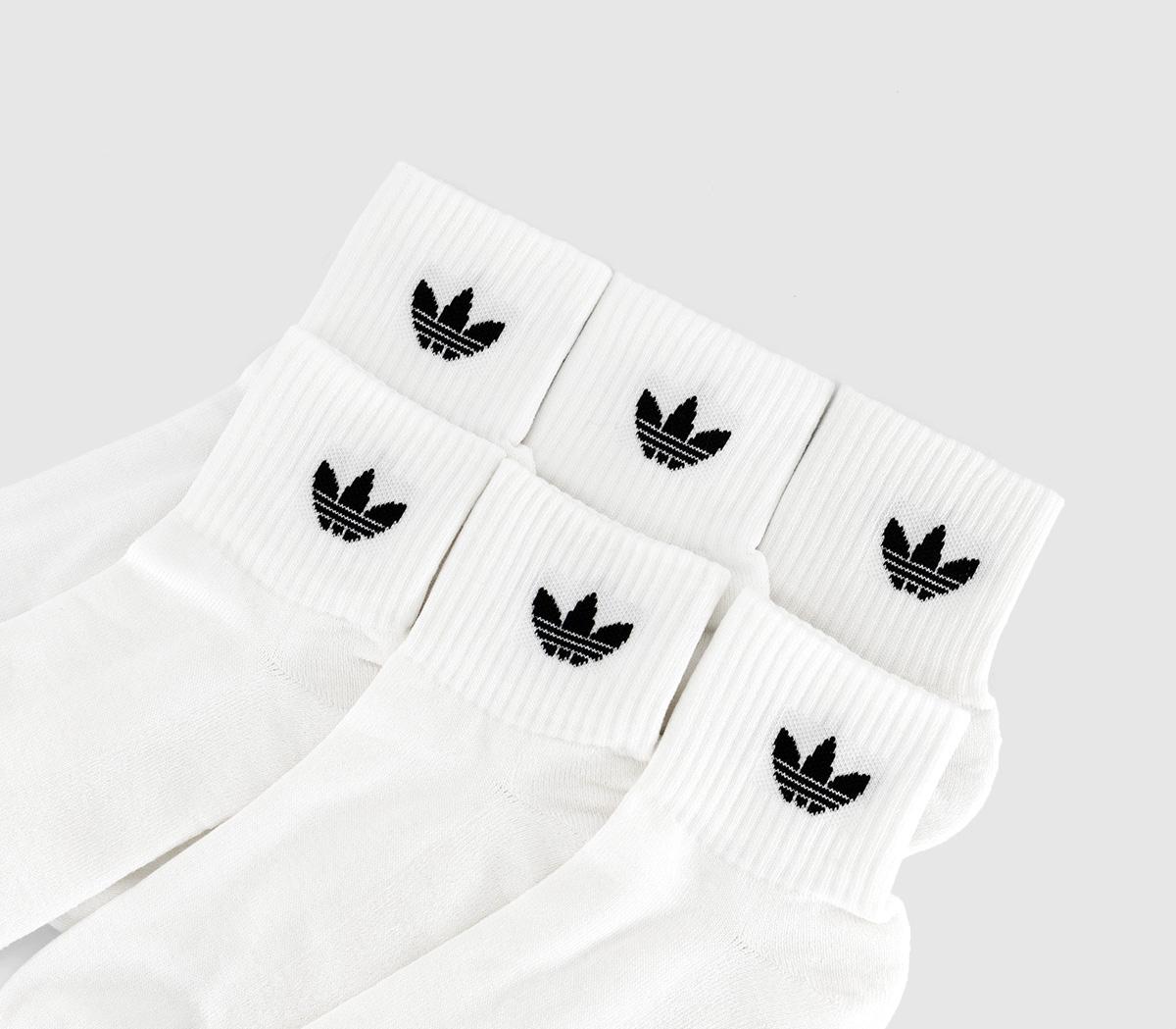 adidasMid Ankle Crew Socks 6 Pack adidasMid Ankle Crew Socks 6 PackWhite Black
