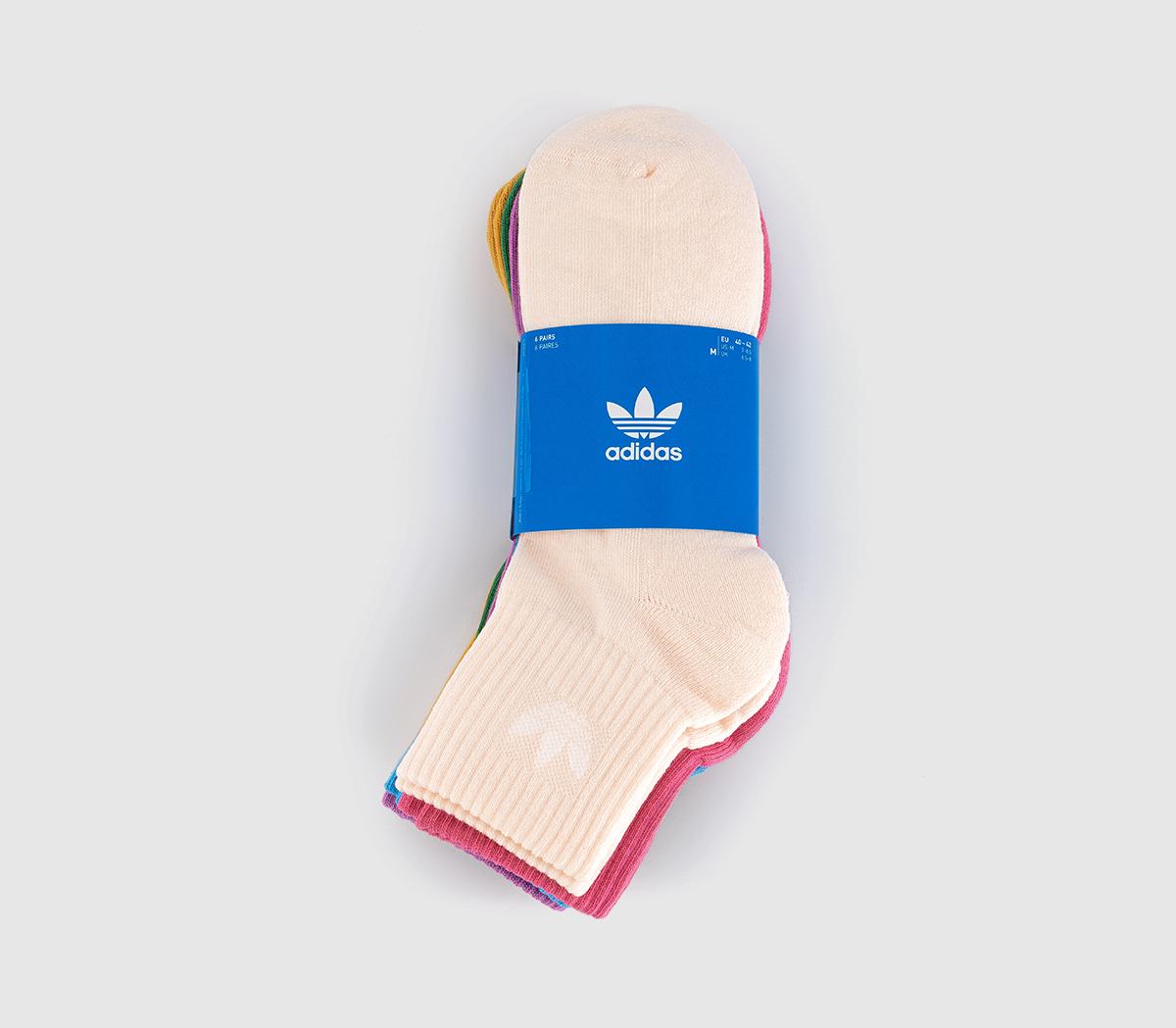 adidasMid Ankle Crew Socks 6 PackWonder White Rose Tone Light Blue Preloved Purple