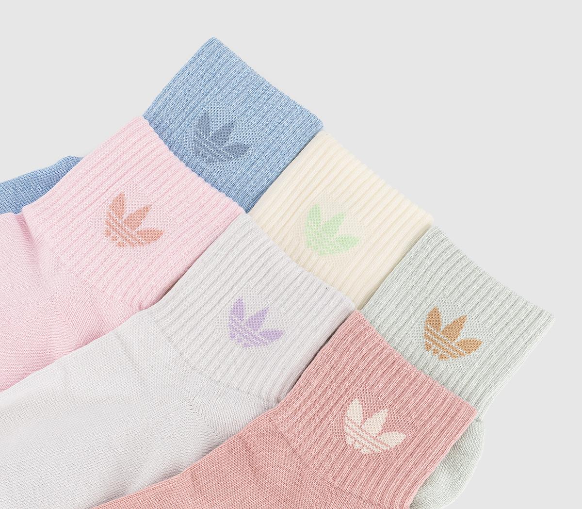 adidasMid Ankle Crew Socks 6 Pack adidasMid Ankle Crew Socks 6 PackWonder Mauve Linen Green Gre