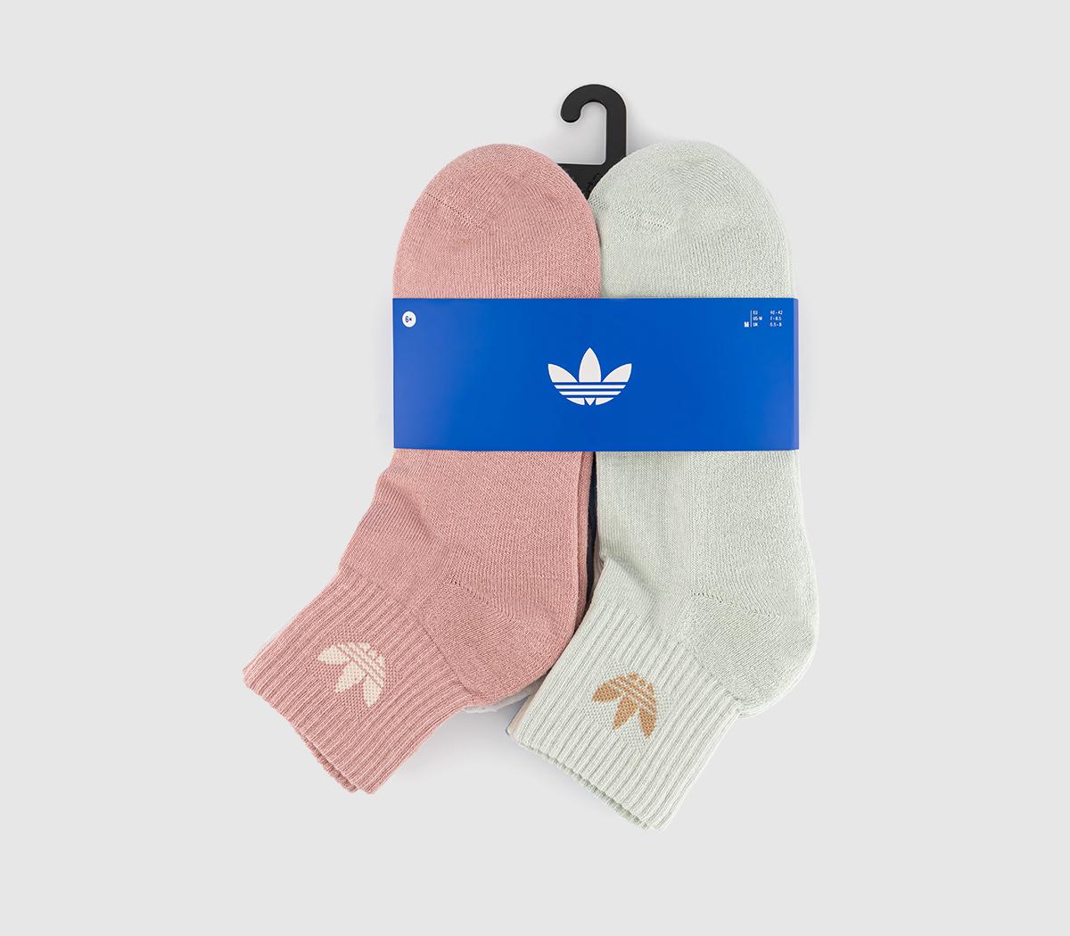 adidasMid Ankle Crew Socks 6 Pack adidasMid Ankle Crew Socks 6 PackWonder Mauve Linen Green Gre