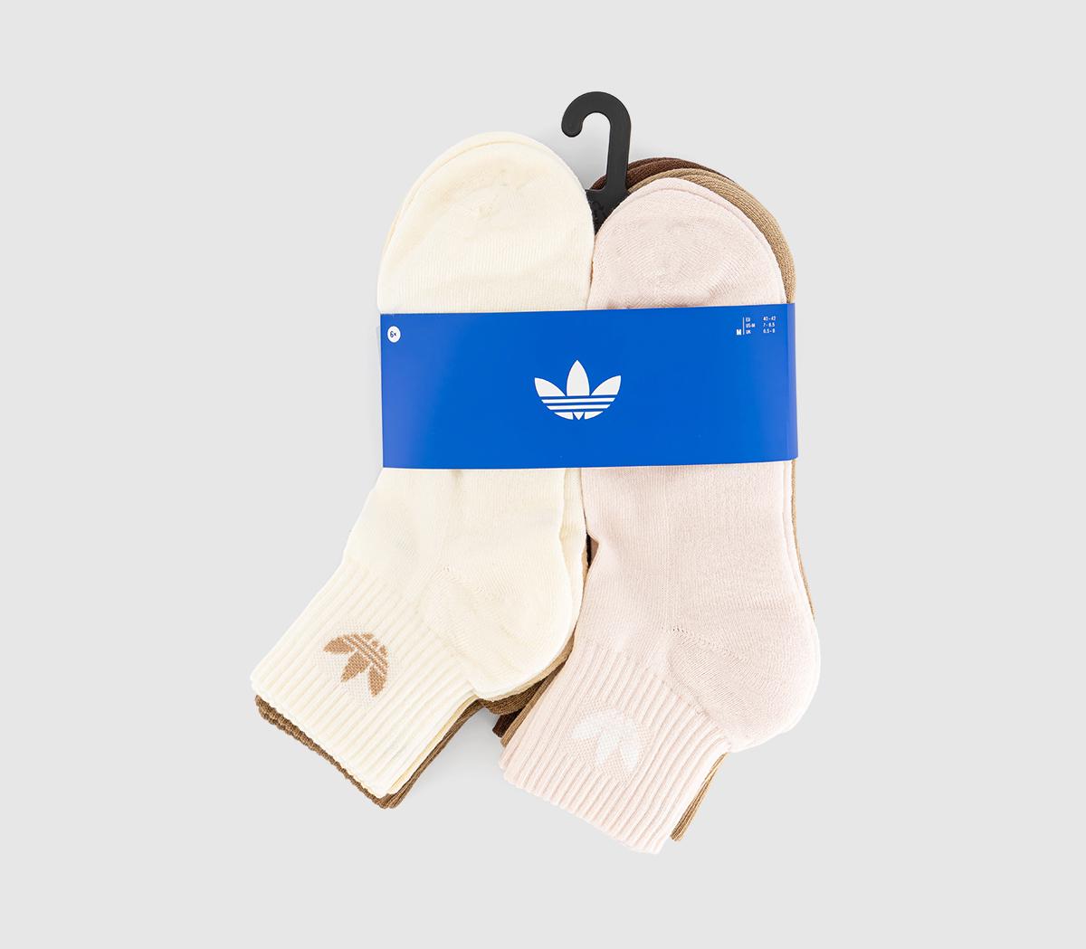 adidasMid Ankle Crew Socks 6 Pack adidasMid Ankle Crew Socks 6 PackCream White Wonder Quartz Sand Strata