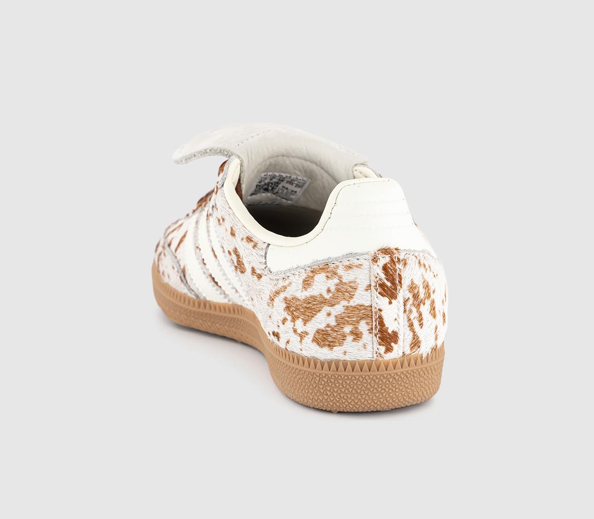 adidasSamba LT Trainers Cow Print Cream Brown