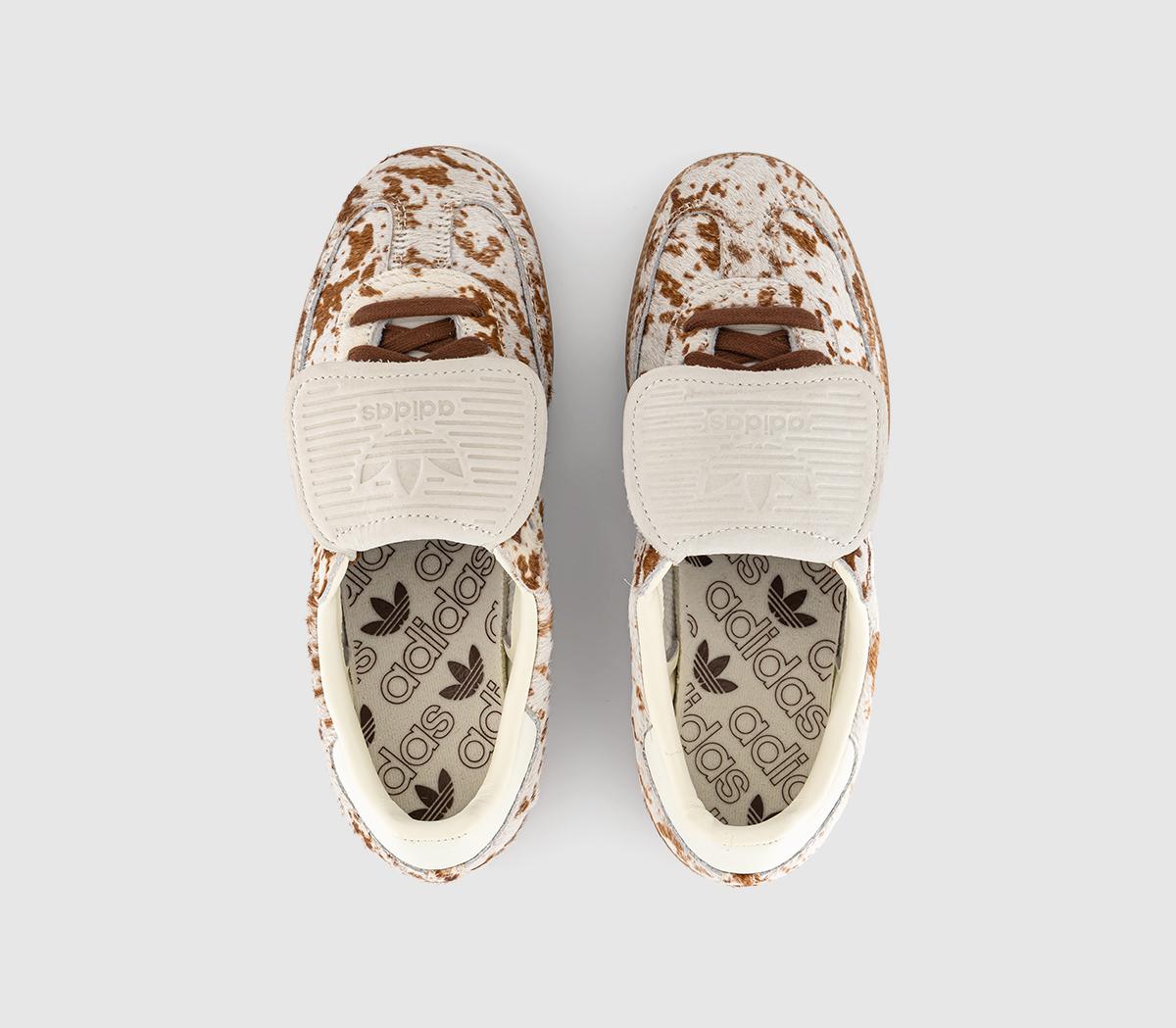 adidasSamba LT Trainers Cow Print Cream Brown