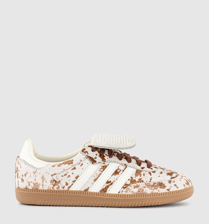 adidas Samba LT Trainers Cow Print Cream Brown