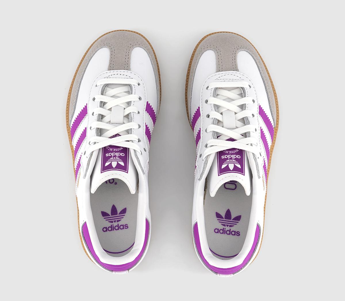 adidasSamba OG Youth Trainers adidasSamba OG Youth TrainersWhite Purple Burst Gum