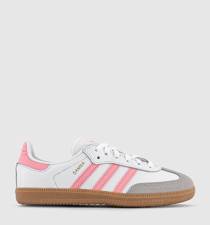 adidas Samba OG Youth Trainers White Semi Pink Spark Gum