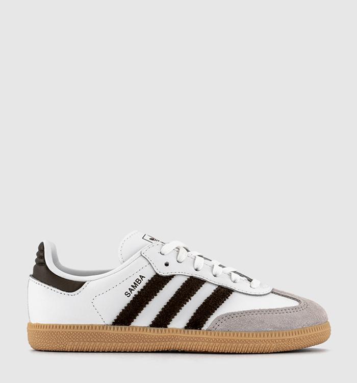 adidas Samba OG Youth Trainers White Aurora Cofee Gum