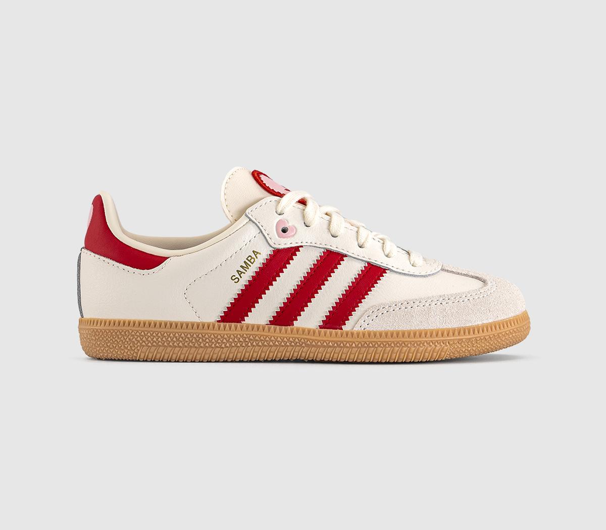 Adidas Samba Og  Trainers Cream White Better Scarlet Gum  Natural in Kids  Size 2, Office Shoes