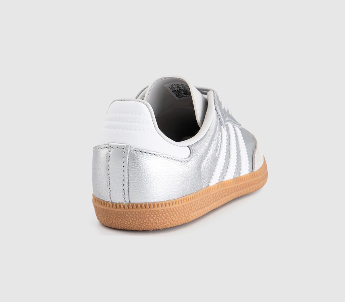 adidasSamba OG Youth TrainersSilver Metallic White Gum