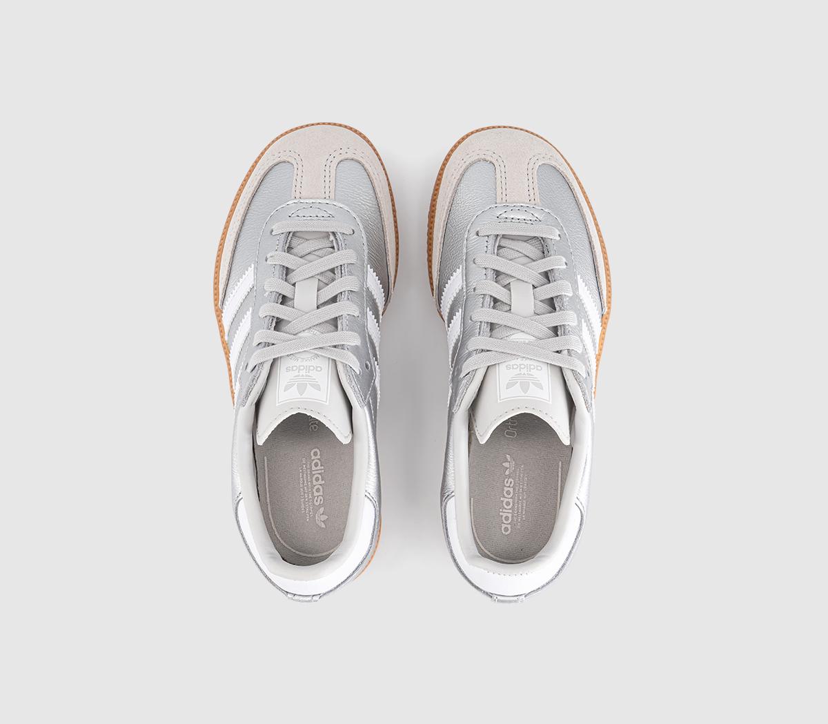 adidasSamba OG Youth TrainersSilver Metallic White Gum