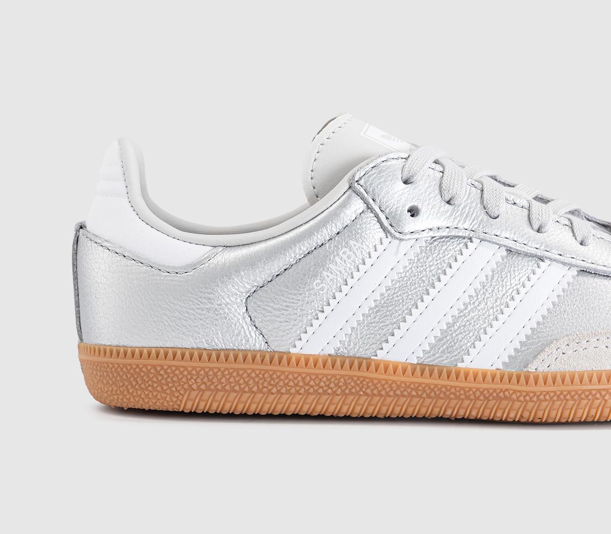 adidasSamba OG Youth TrainersSilver Metallic White Gum