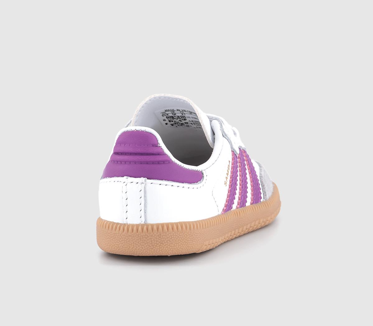 adidasSamba OG Infant Trainers adidasSamba OG Infant TrainersWhite Purple Burst Gum