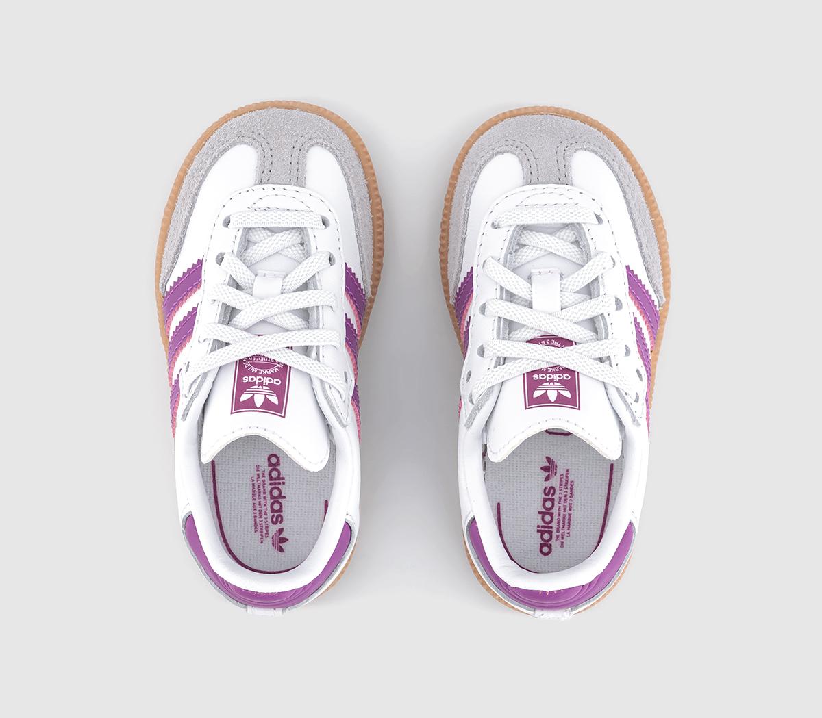 adidasSamba OG Infant Trainers adidasSamba OG Infant TrainersWhite Purple Burst Gum