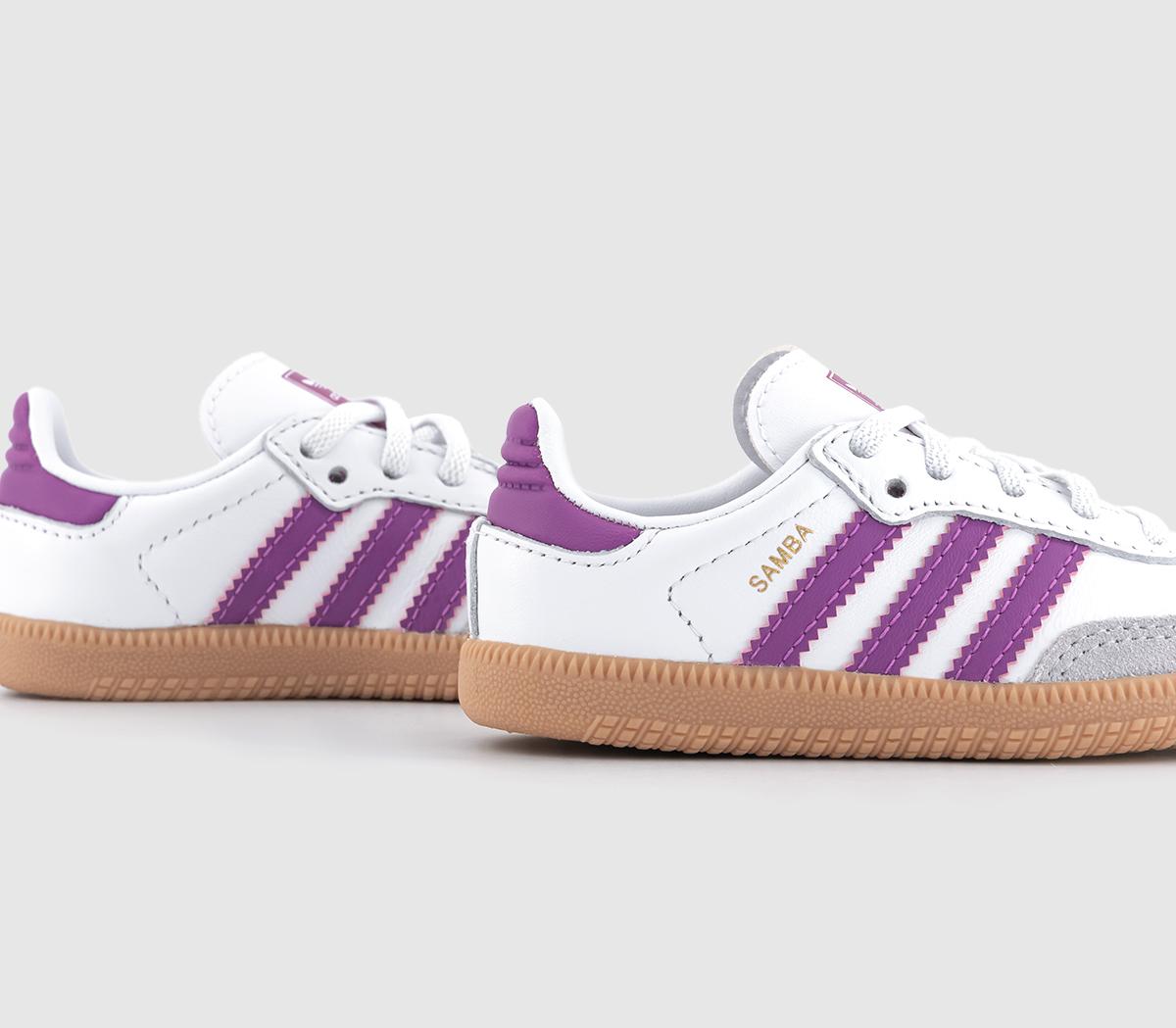adidasSamba OG Infant Trainers adidasSamba OG Infant TrainersWhite Purple Burst Gum